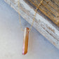 Single Raw Peach Quartz Crystal Pendant Necklace in Gold