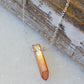 Single Raw Peach Quartz Crystal Pendant Necklace in Silver