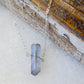 Single Raw Mystic Grey Quartz Crystal Pendant Necklace in Silver
