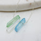Necklace in Silver with Blue, Green, and White Titanium Quartz