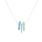 Necklace in Silver with Blue, Green, and White Titanium Quartz