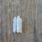 Three Raw Rainbow Quartz Crystal Pendant Necklace in Gold