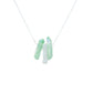 Necklace in Silver with Green and White Titanium Quartz