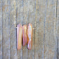 Three Raw Peach Quartz Crystal Pendant Necklace in Gold