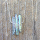 Three Raw Mystic Grey Quartz Crystal Pendant Necklace in Silver