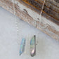 Three Raw Quartz Crystal Pendant Necklace with Mystic Gray and Rainbow Quartz in Silver
