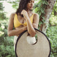 The Solo Halo Jute Bag In Black X Natural