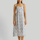 Strappy Gathered Blue Floral Midi Dress