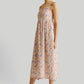 Strappy Gathered Floral Midi Dress