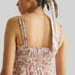 Strappy Gathered Floral Midi Dress