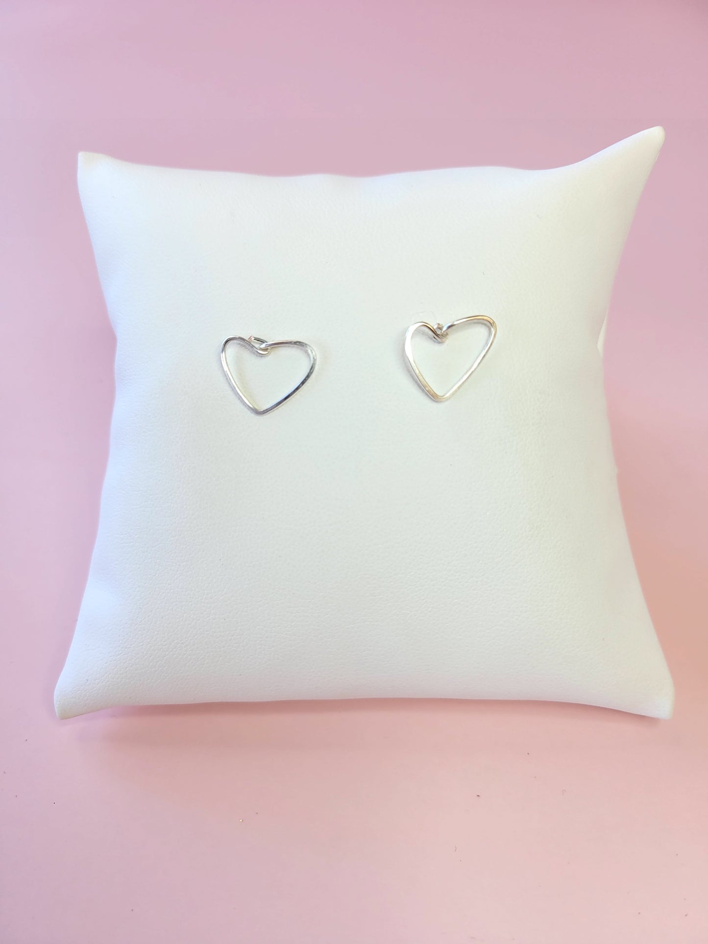 Stud Hearts in Silver