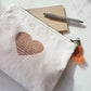 Hand Screen Printed Cotton Canvas Pouch - Love
