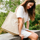 Jute Canvas Gift Bag - Love (L)
