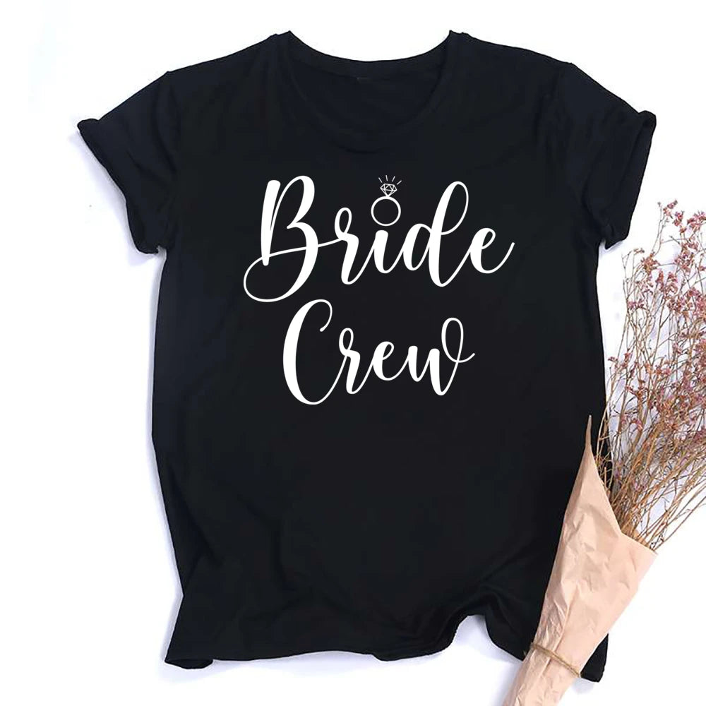 Junggesellinnenabschied T-Shirt für Frauen JGA T-Shirt Braut & Crew Team Braut Tee Hochzeitsgeschenk für Bräute Verlobungs T-Shirt Kleidung