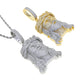 2024Neu Zweifarbig Roségoldfarbe Hip Hop Jesus Christus Kopf Anhänger Mikro Pavé 5A Zirkonia CZ Iced Out Herren Mode Schmuck