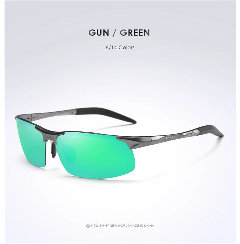 AORON Polarisierte Herren-Sonnenbrille für Autofahrer, Aluminium-Magnesium-Rahmen, Sport-Sonnenbrille, Fahrer-Retro-Brille, UV400, Blendschutz