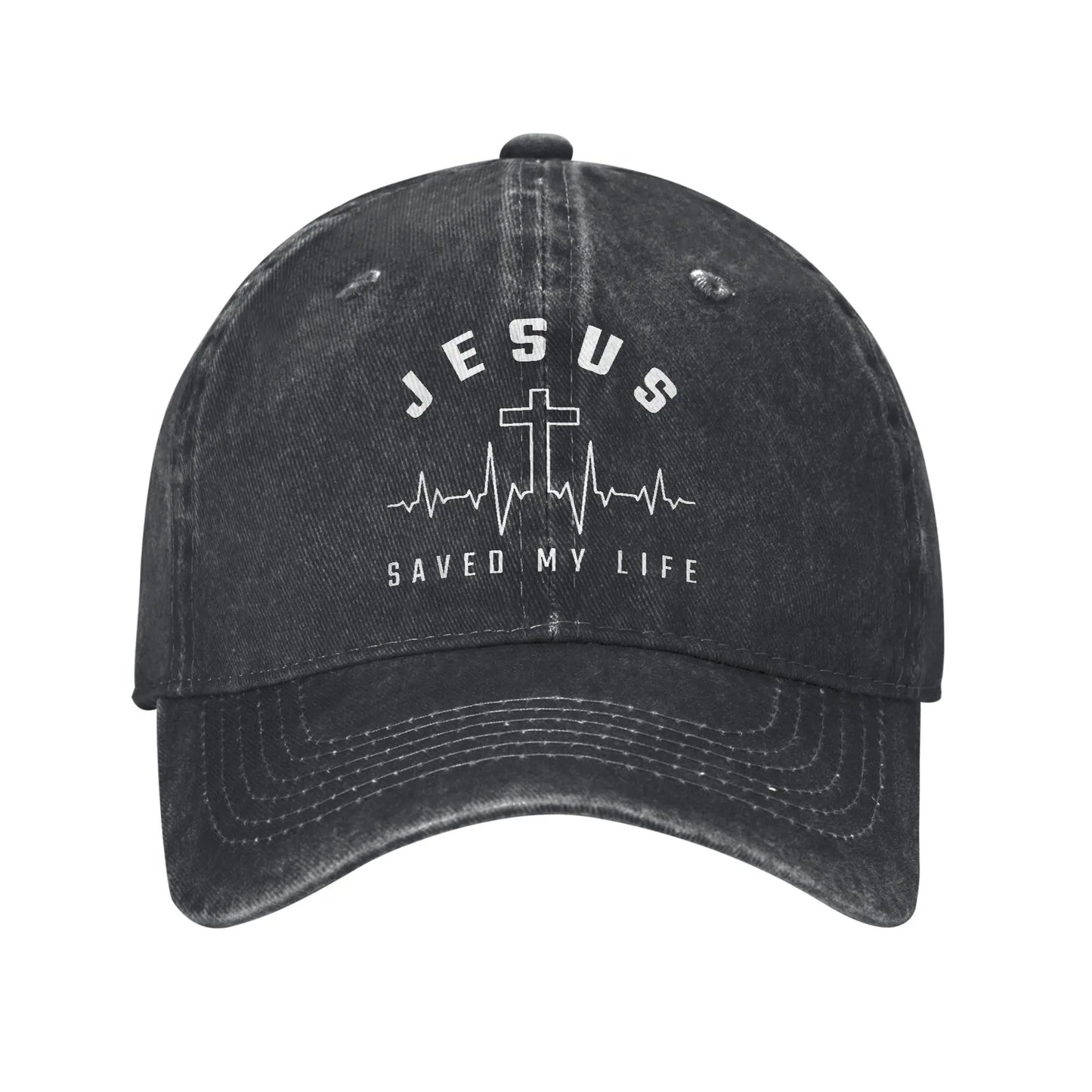 Jesus Christus Männer Frauen Baseballkappe Jesus hat mein Leben gerettet Distressed Denim Hüte Vintage Outdoor Laufen Golf Verstellbare Kopfbedeckung
