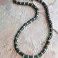 Men's Necklace Natural Coconut Pearls, Heishi Pearls in White Natural Shell and Black Wood  Beaded Surfer Necklace