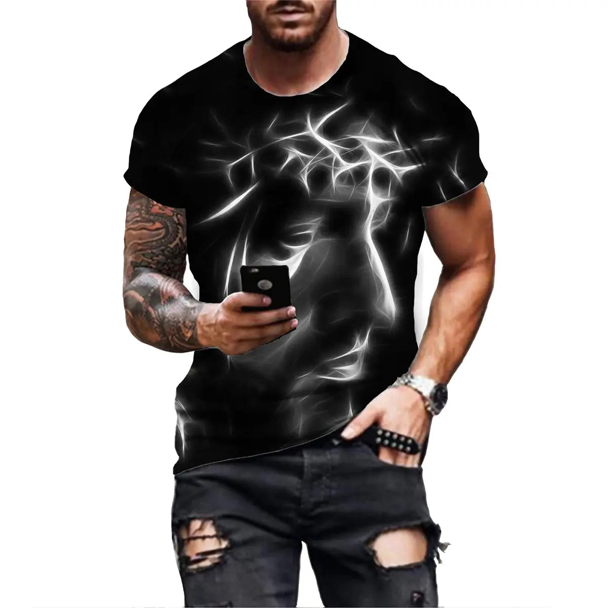 Sommer Lässige 3D Kreuz T-Shirt Herren Jesus Aufdruck T-Shirt 2022 Kurzarm Streetwear Christlicher Stil Männliche Kleidung