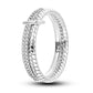 Ringe für Frauen 925 Silberfarbe Zirkon Wickellinie Geometrischer Sternring Verlobung Hochzeit Romantisches Valentinstag Feinschmuck Geschenk