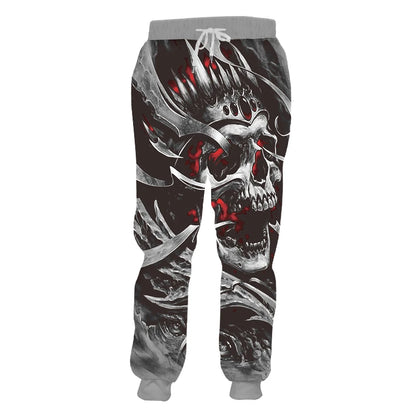 3D-Druck Totenkopf rauchend Lässige Y2K-Hose Herren Jogginghose Neu Coole Sweat-Jogger Harem Herren Volle Länge Hombre Kapuzen-Golfshirt