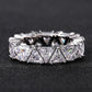Luxuriöser 925er Sterling Silber Ring, Dreieckiger Zirkonring mit AAA Zirkonkristall, Verlobungsschmuck Geschenk für Frauen