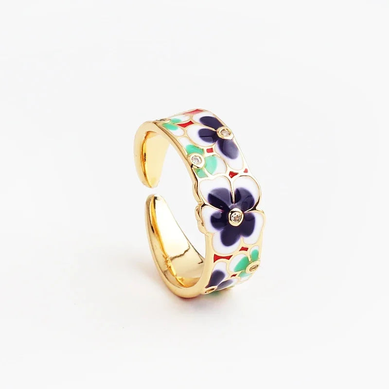 2025 Neue Ringe für Frauen Kreative handgemachte Emaille Handwerk Damenringe Damen Party Schmuck Epoxidharz Handwerk Damenringe