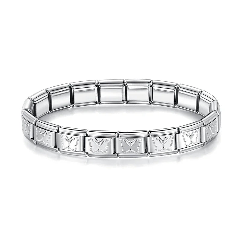 Hapiship Neue Mode Frauen Romantisches Herz 9mm Breite Edelstahl Armband Armreif Mädchen Hochzeit Weihnachtsgeschenk Schmuck G205