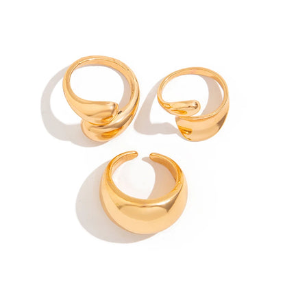 Fashion 4er-Set unregelmäßige Ringe für Frauen Punk-Persönlichkeit Gold-Silber Farbe Offene Ringe Party Täglich Weiblicher Schmuck