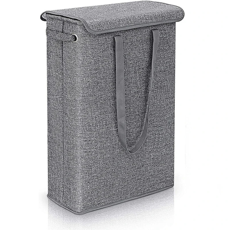 45L schmaler Wäschekorb mit Deckel, schmaler Griff, feiner Griff, Schmutzwäschekorb, Schlafzimmer, Kindergarten, ganzer Korb Aufbewahrungsba