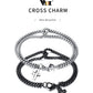 Vnox Einfache, geschichtete 3mm Rolo-Kettenarmbänder für Herren, rundes Kettenglied mit Kreuz-Anhänger, Armband, Christusgebet, Vintage-Freizeitgeschenk
