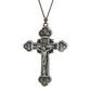 Cottvott Dreifaltigkeits-Kruzifix Jesus Christus Kreuz Anhänger Halskette Katholische verstellbare Wachsseilkette Halskette Frauen Männer Schmuck Geschenk