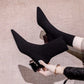 Fashion Women Winter Elastic Sock Ankle Boots Chunky High Heel Stretch Woman Black Sexy Knitted Booties Pointed