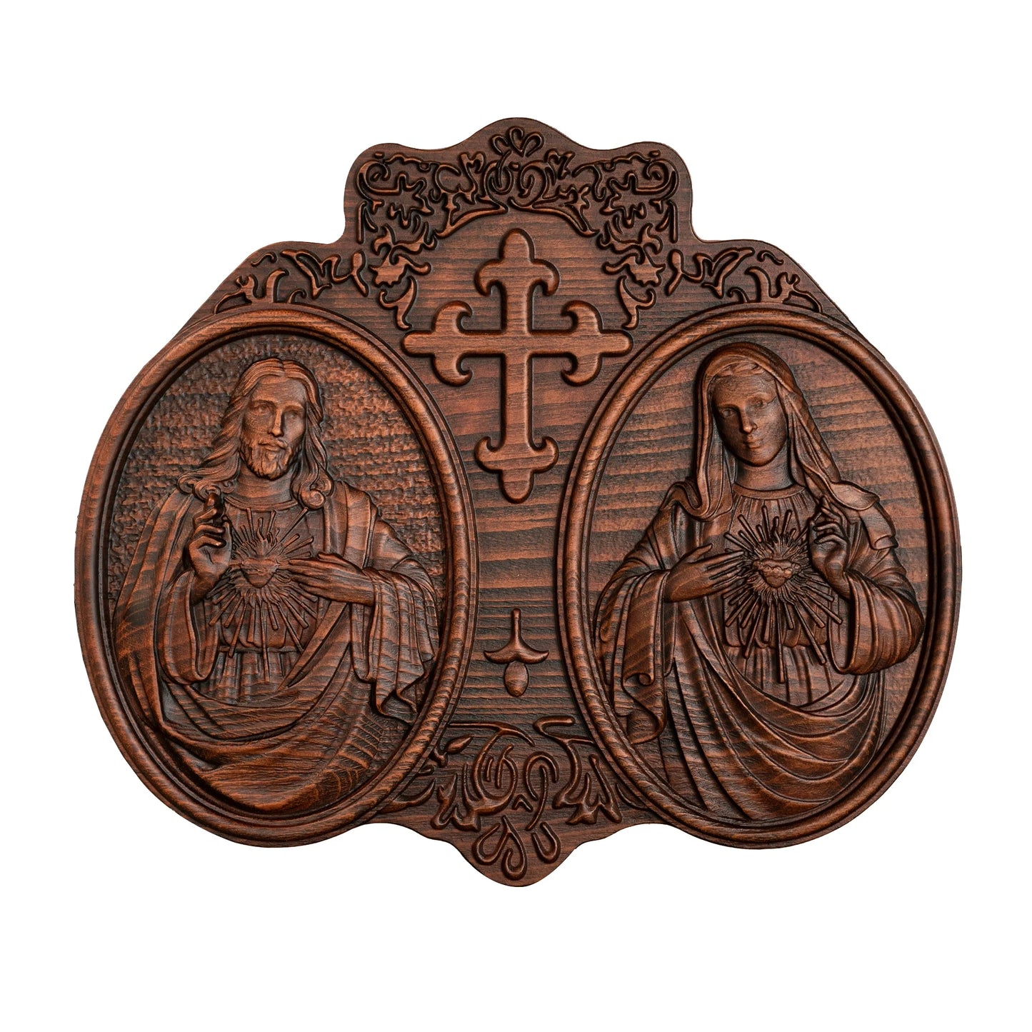 Heiliges Herz Jesu und Herz Mariä, Jesus Christus, Jesus Wanddekoration, Religiöse Heiligenstatue, Komplettes katholisches Weihnachtsgeschenk