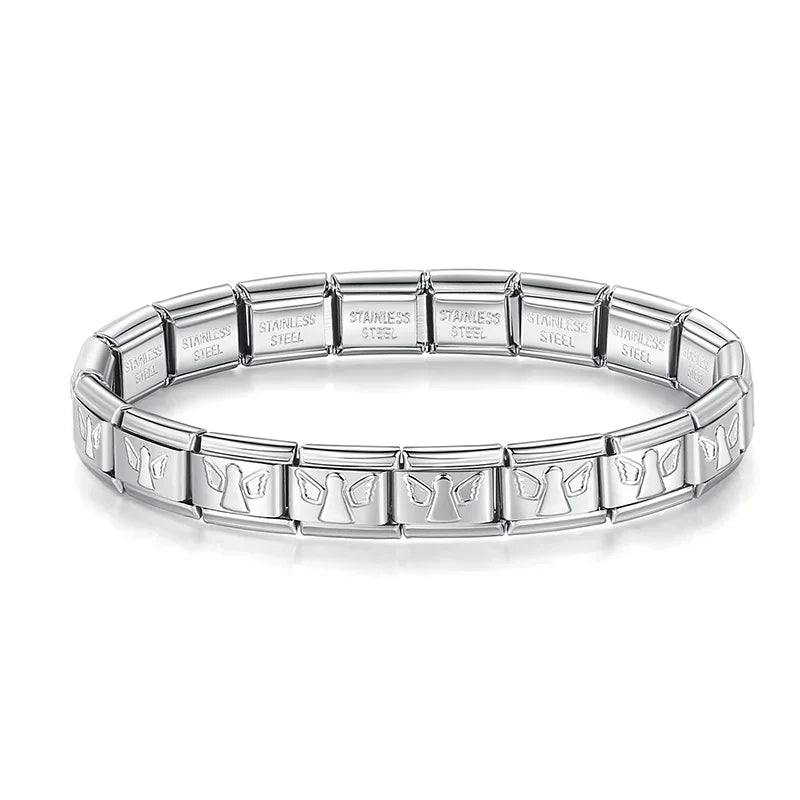 Hapiship Neue Mode Frauen Romantisches Herz 9mm Breite Edelstahl Armband Armreif Mädchen Hochzeit Weihnachtsgeschenk Schmuck G205