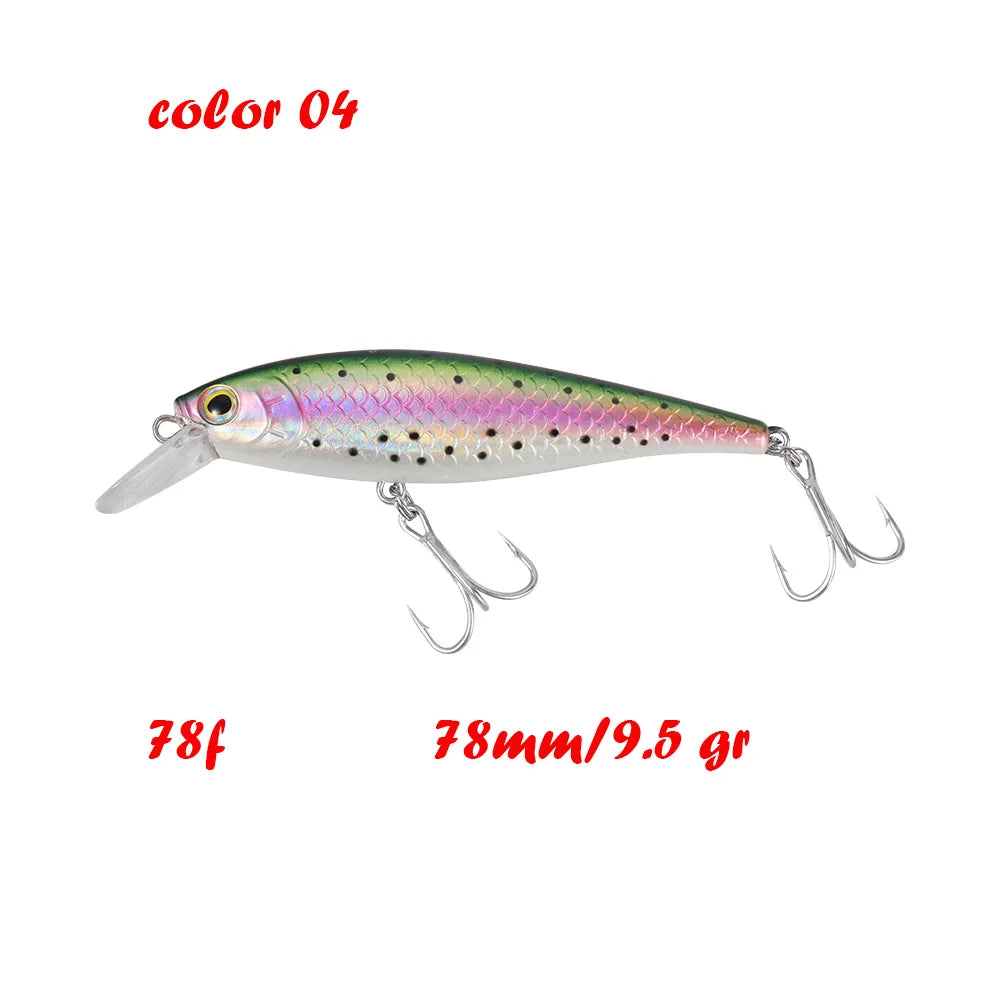 BassLegend Fishing Artificial Bait Suspending Minnow Shallow Wobbler Jerkbait Shad Bass Pike Lure 128 SP 78 F 65 SP