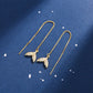 925 Silver Needle Tassel Chain Zircon Mermaid Tail Drop Earring For Women Hanging Party Jewelry Gifts eh1441