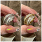 2024 Silberfarbener Strass-Ring Mehrlagige Wickelringe für Damen Hochzeit Vollzirkon-Fingerringe Mode Schmuck Geschenke