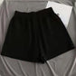 Lässige Damen-Shorts mit hoher Taille, kurze Sporthosen für den Sommer mit Tasche, lose Unterteile für Zuhause, Mädchen-Homewear, weite Sweathose