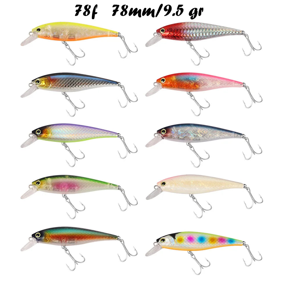 BassLegend Fishing Artificial Bait Suspending Minnow Shallow Wobbler Jerkbait Shad Bass Pike Lure 128 SP 78 F 65 SP