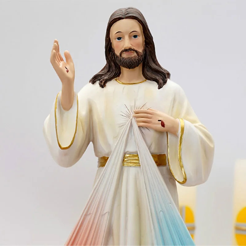 God's Mercy Catholic Statue Figurine Family Prayer Ornaments Jesus Christ Home Decoration Resin Crafts