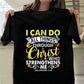 Ich kann alles durch Christus tun, Druck Frauen T-Shirt Kurzarm O-Neck Loose Frauen T-Shirt Damen T-Shirt Camisetas Mujer