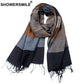 SHOWERSMILE Herrenschal gestreift Quaste Winterschal für Herren Designermarke Acryl Herrenschals 180cm*52cm
