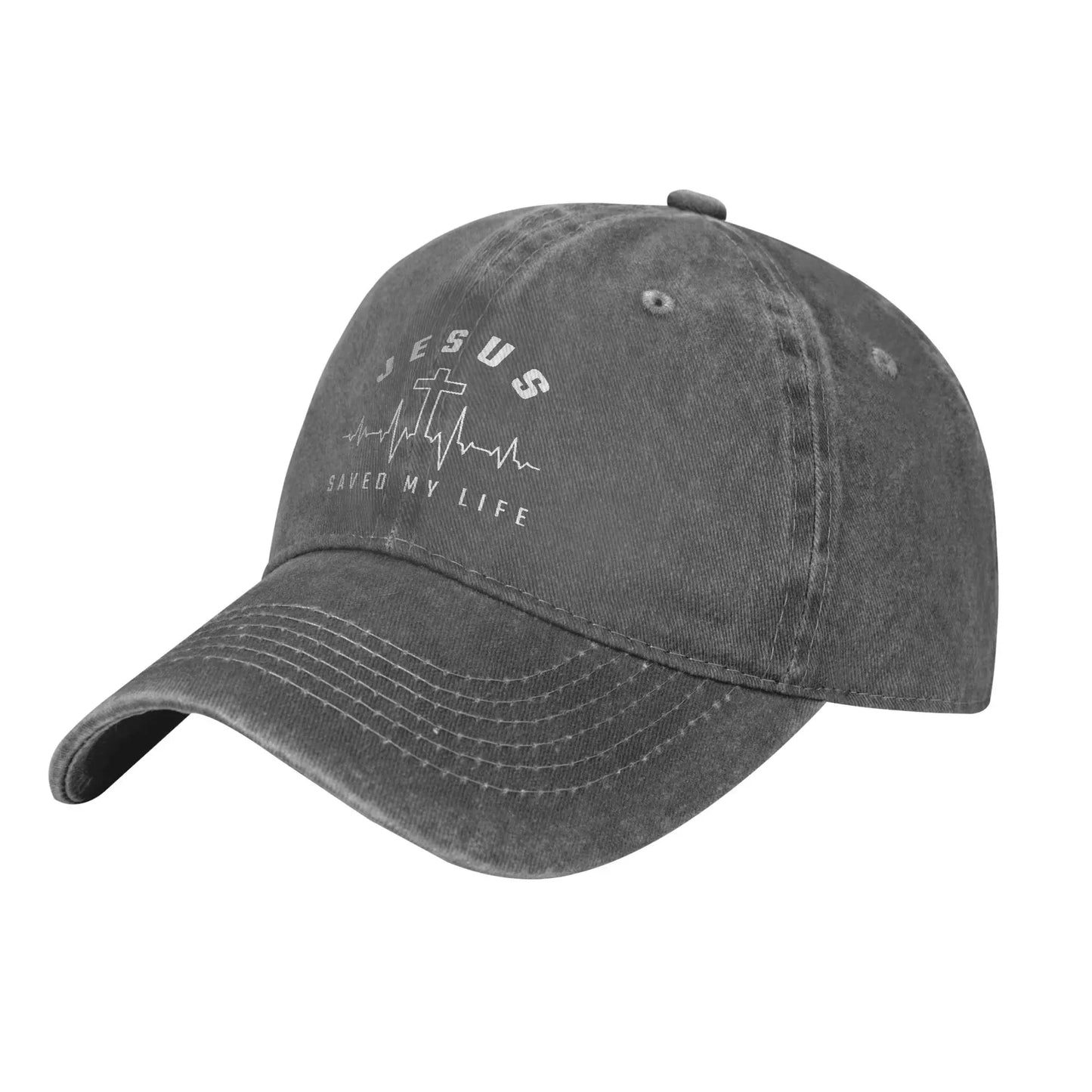 Jesus Christus Männer Frauen Baseballkappe Jesus hat mein Leben gerettet Distressed Denim Hüte Vintage Outdoor Laufen Golf Verstellbare Kopfbedeckung