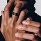 Vnox Spinner Kreuzring für Herren, schwarzer Edelstahl drehbarer Stressabbau-Fingerband, Jungen Christus Jesus Religion Ring