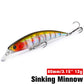 TSURINOYA 80S 12g Sinking Minnow Fishing Lure DW96 8cm Large Trout Pike Rockfish Hard Bait Jerkbait Freshwater Saltwater Wobbler