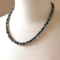 Men's Necklace Natural Coconut Pearls, Heishi Pearls in White Natural Shell and Black Wood  Beaded Surfer Necklace
