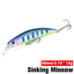 TSURINOYA 80S 12g Sinking Minnow Fishing Lure DW96 8cm Large Trout Pike Rockfish Hard Bait Jerkbait Freshwater Saltwater Wobbler
