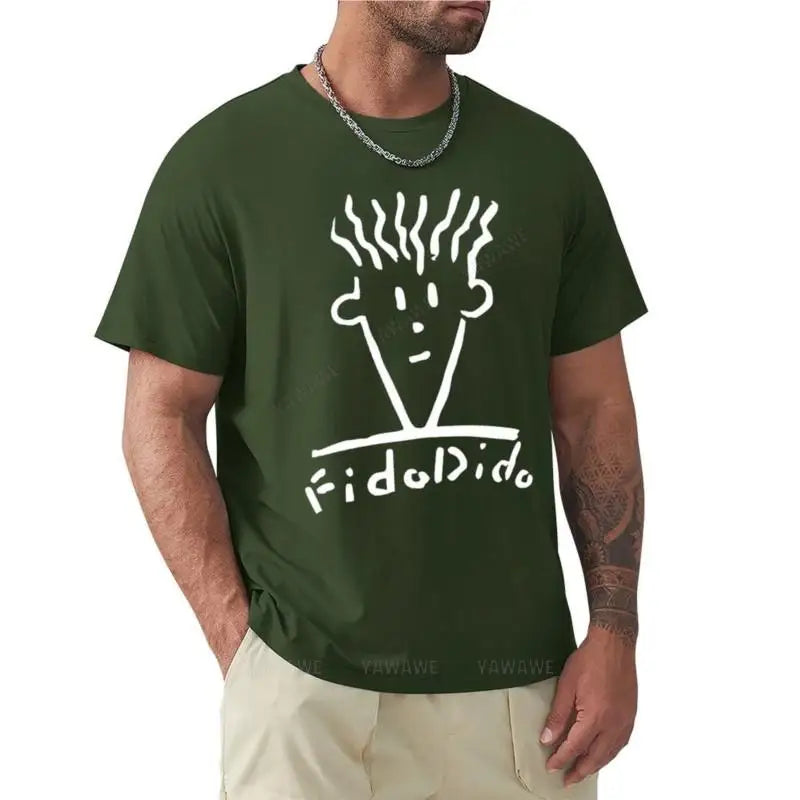 Herren schwarze T-Shirts Sommer-T-Shirt Fido Dido Gesicht T-Shirt Jungen weiße T-Shirts Sweatshirt Herrenbekleidung
