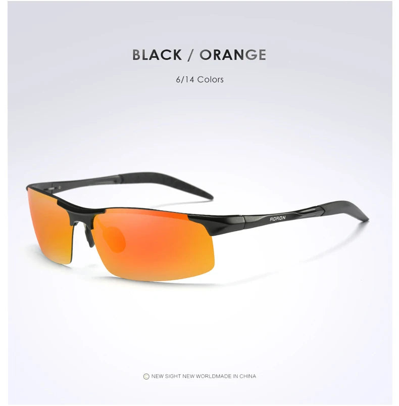 AORON Polarisierte Herren-Sonnenbrille für Autofahrer, Aluminium-Magnesium-Rahmen, Sport-Sonnenbrille, Fahrer-Retro-Brille, UV400, Blendschutz